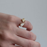 1ct Damla Pırlanta & Asscher Sarı Toi et Moi Altın Serçe Yüzük